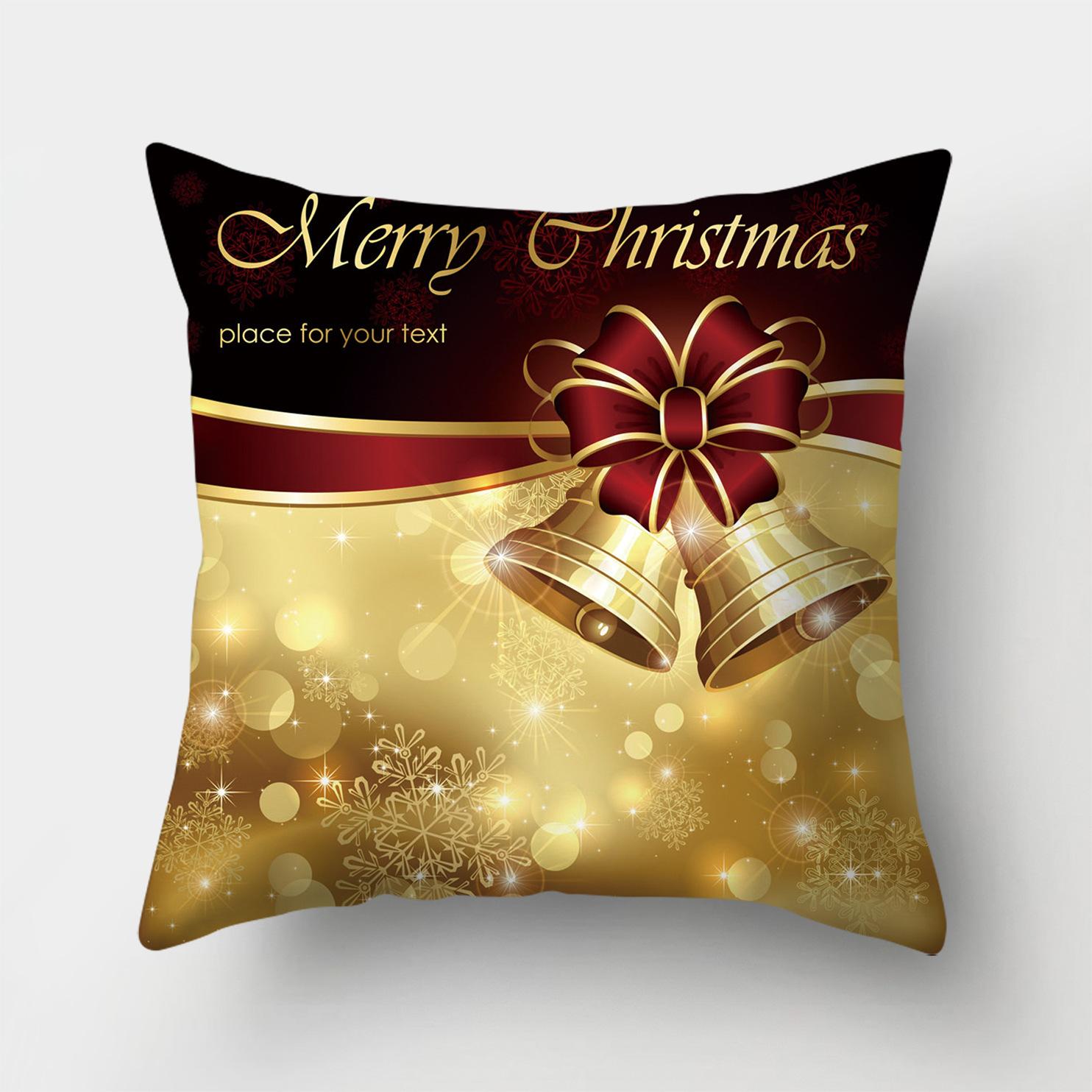 

Золотая рождественская наволочка, праздничное украшение, домашняя подушка, диван, гостиная, американский стиль 40x40cm