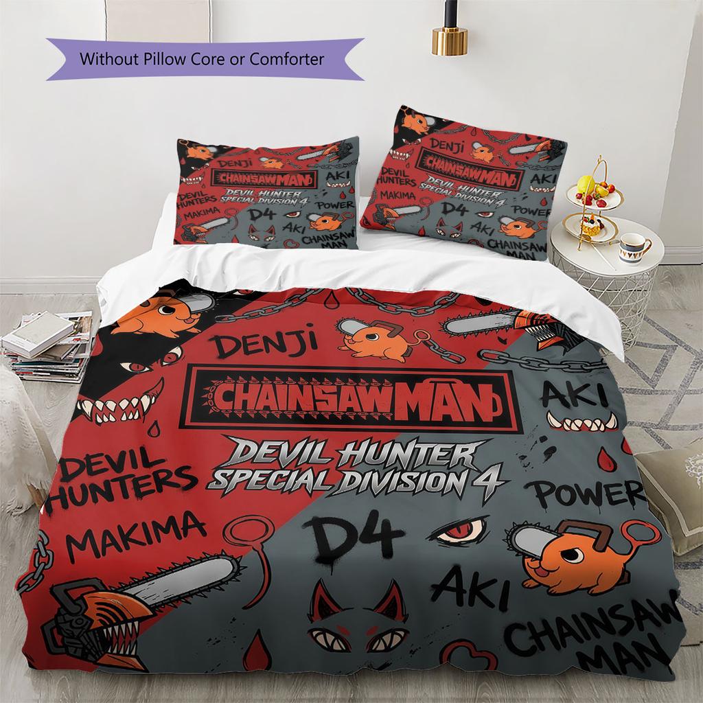 Chainsaw Man Soft Duvet Cover Child's Bedding Set,Extra Large Size Halloween Gifts Various Sizes Available -HE169