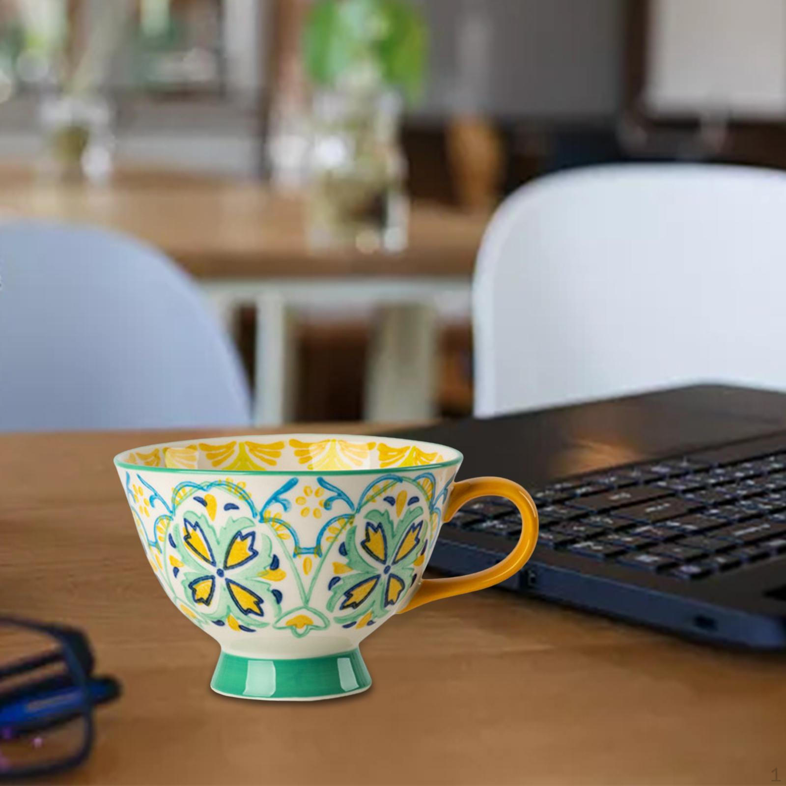 

Керамическая чашка, креативные чайные чашки, подарки на день рождения, ретро ручная роспись с цветочным узором, кружка 420 для Style B