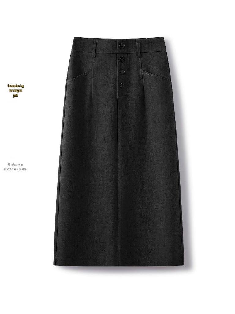 Women's High-Waist Slimming Mid-Length Skirt for Spring & Autumn 2025