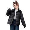 In the winter of 2008, the new contrasting color lapel thickened cotton-padded jacket for women's fashion is thin and foreign, simple and warm cotton-