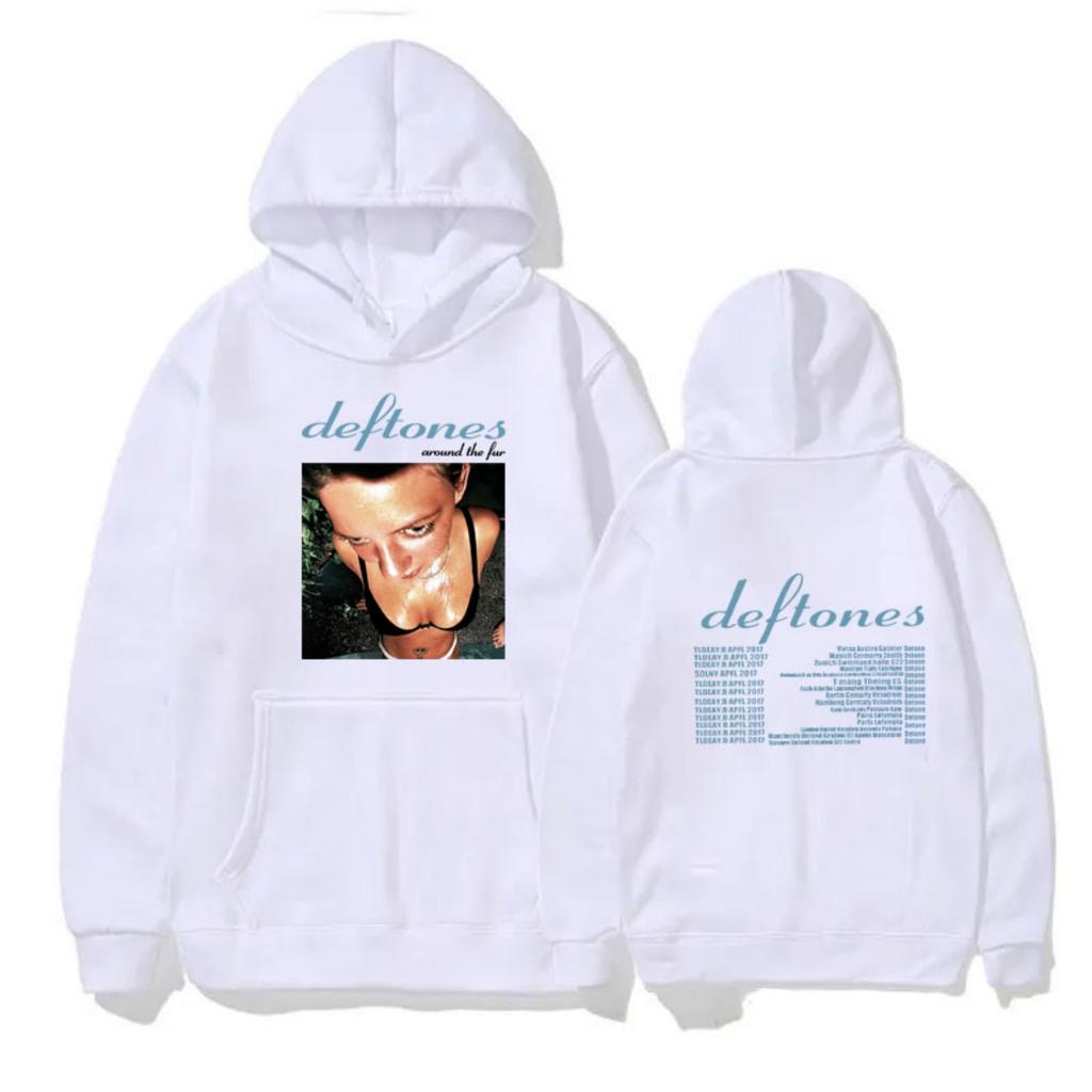 Deftones Around The Fur Tour Band Konzert Hoodie Damen Punk Hip Hop Hoodies Damenmode Retro Grunge Sweatshirt Streetwear