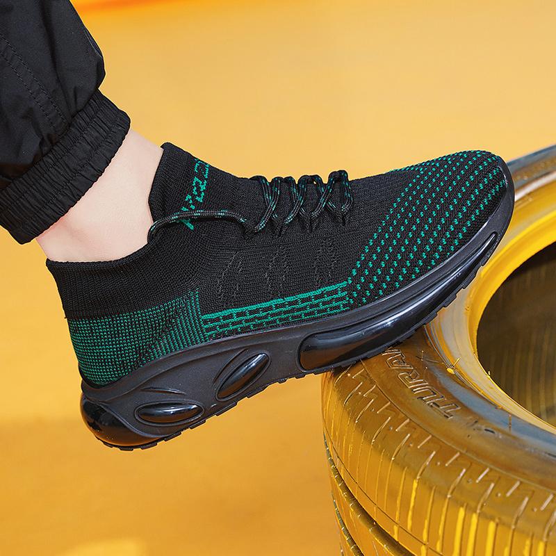 Men's Casual Sports Shoes Men's Foam Shock Absorption Sports Shoes Flying Mesh Breathable Socks Shoes