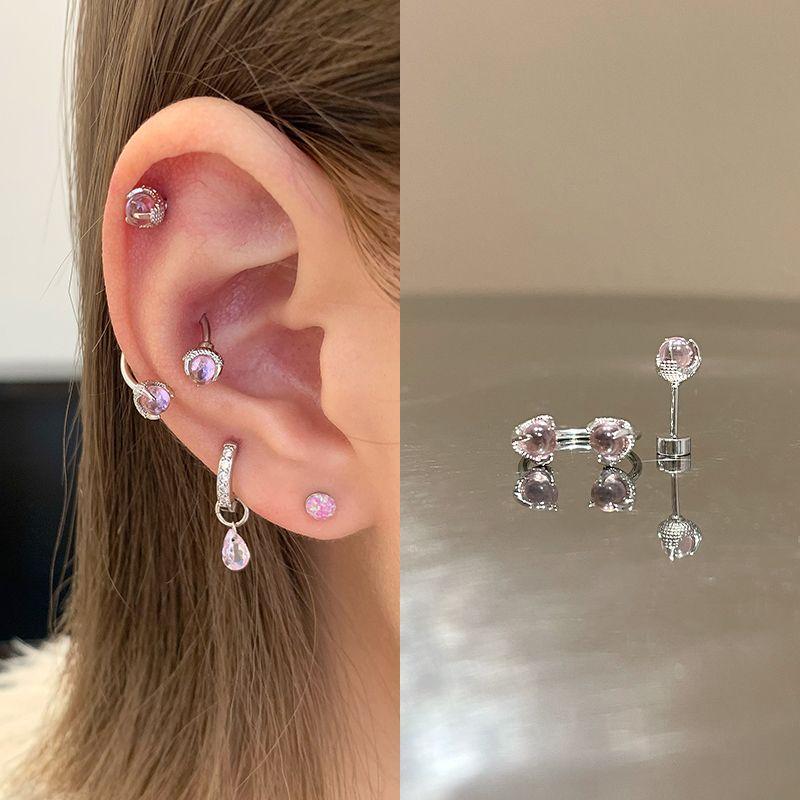 Ear Bone Nail Ear Bone Ring Medical Titanium Steel Ear Studs Ear Hole Titanium Alloy Female Ear Worm Nail Edge Unique Earrings Earrings