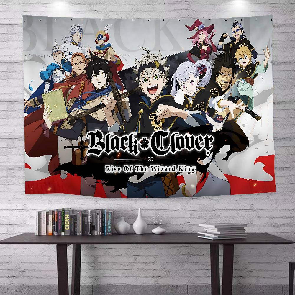 Black Clover Rise of the Wizard King Tapestry  Anime Character Collage Design Anime Print Wall Hanging Ideal for Bedroom Decor