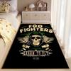 Rock Band Area Rug, Foo Fighters Learn To Fly Skull Helmet Wings Print, Music Studio Man Cave Decor, Non-Slip Carpet