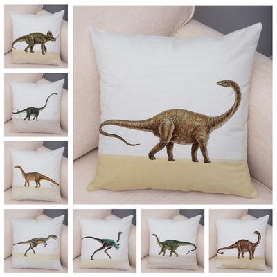 Jurassic Cartoon Dinosaur Cushion Cover for Sofa Home Children Room Decor Wild Animal Print Pillow Case Plush Pillowcase Xcm