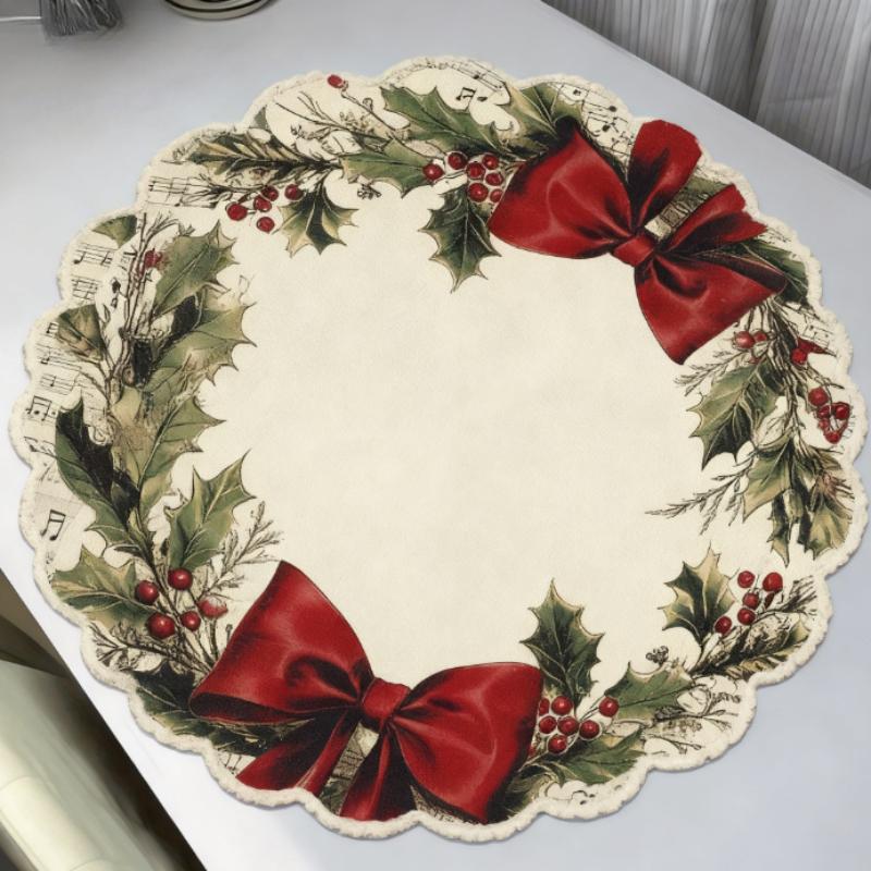 

Рождественская шапка с оленями Нескользящий впитывающий коврик для стола - Грязеотталкивающая и брызгозащищенная подставка 30*30cm (1PC)