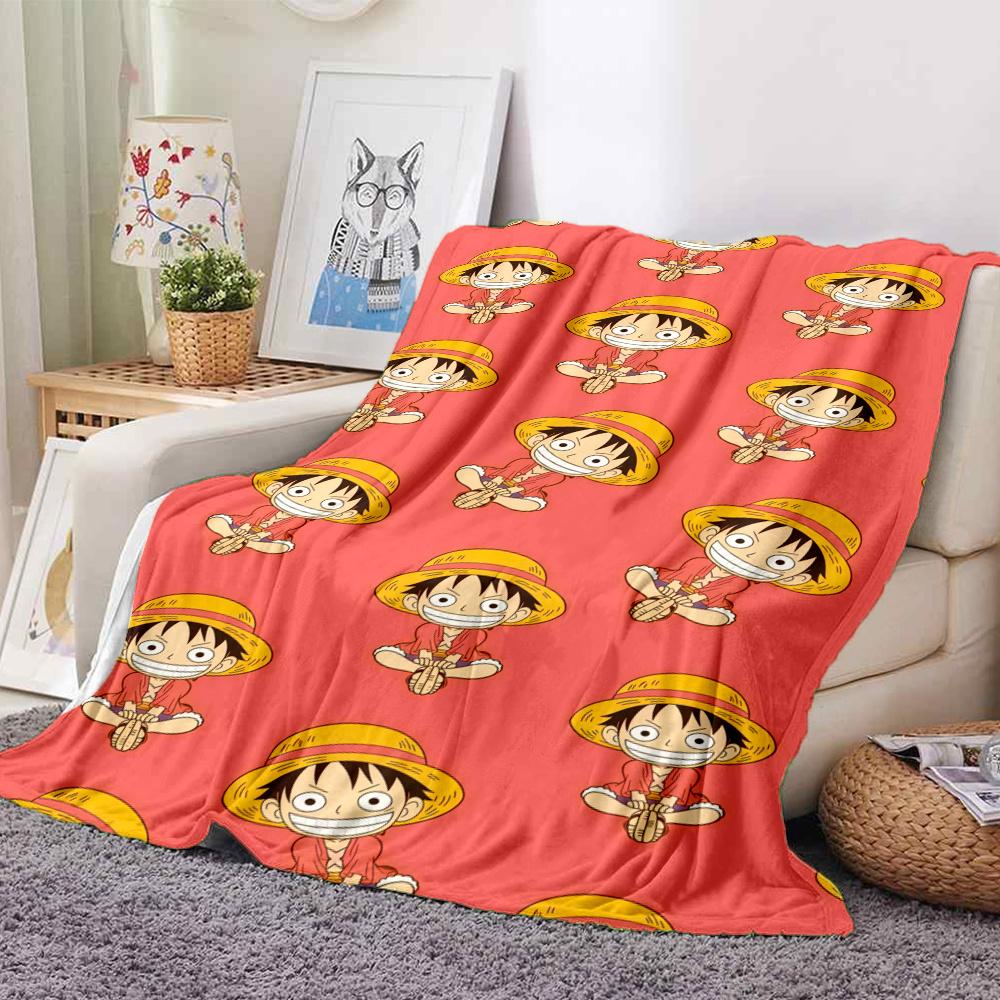 1PC Luffy D Patterned Flannel Blanket Suitable For All Seasons For Home Decor Warmth And Comfort Gifts Holiday Present