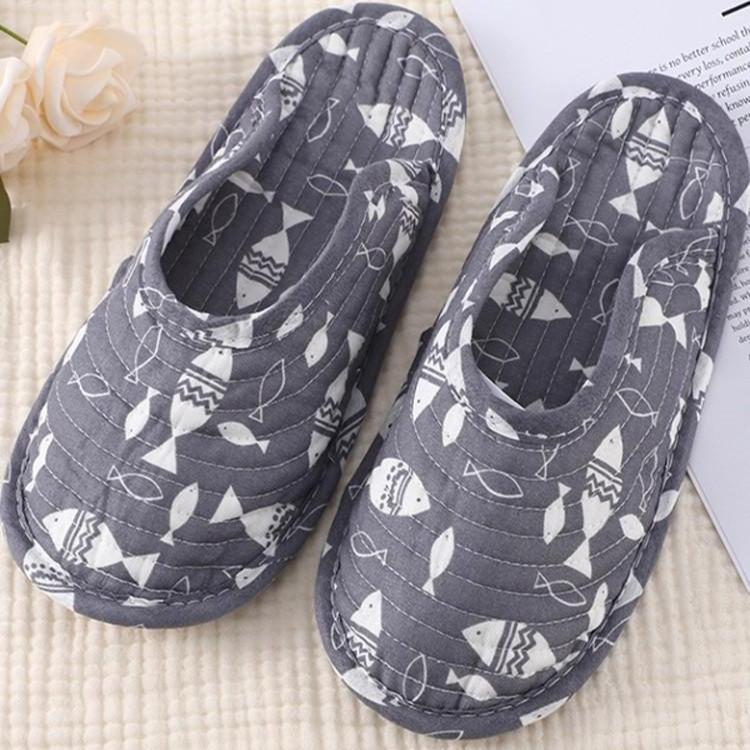 Sommer Stille Geschlossene Baumwollpantoffeln: Atmungsaktive, rutschfeste Indoor-Überschuhe für Erwachsene