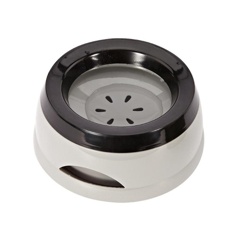 

Portable Plastic Pet Dog Bowls Floating Design No Spill Cat Bowl Water Feeder Dry Mouth Dog Accessories серый