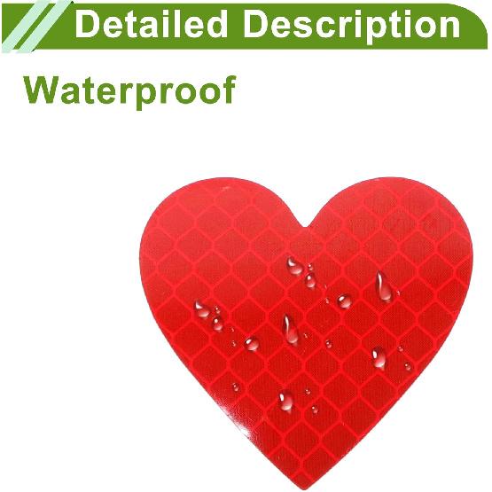Reflective Bumper Decal Red Heart Rhombus Grid Reflective Car Sticker Personalized Decoration Vehicle Body or Door or Window