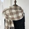 Scarf Women's Autumn and Winter Advanced Sense Thickened Warm Shawl New Imitation Cashmere Plaid Scarf