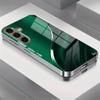 New Dark green texture Exquisite PhoneCase for Samsung Galaxy S26 S25 S24 S23 S22 S21 FE Ultra Plus  Men women Built-in glass