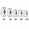 500PCS High Carbon Steel Rolling Barrel Fishing Swivels 4# 6# 8# 10# 12# Heavy Duty Fishing Bearing Swivels Mini Black