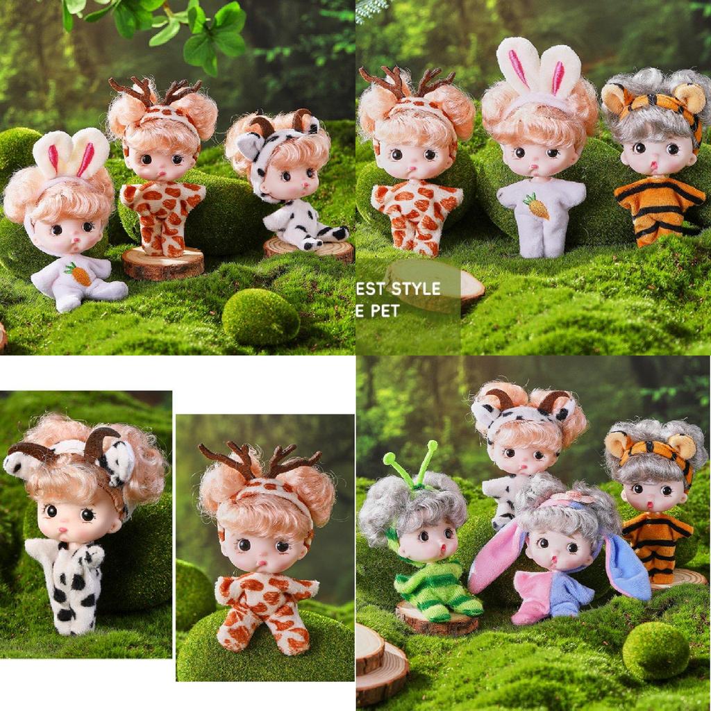 Adorable 8cm Mini Doll Cute Toy Figure Bjd Collectible Baby Figurine Gift Set