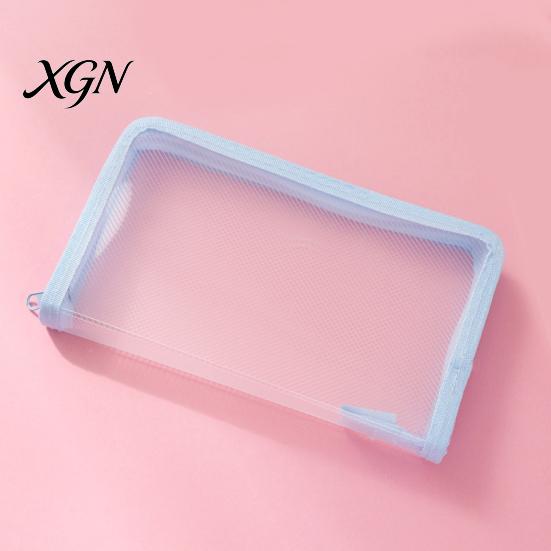 Durable PP File Protector Waterproof A6 Document Bag, Smooth Zipper Pencil Case, Student Case for Campus Transparent Organizer Stationery Receipts And