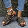 Fashion Women Sandals Summer Summer Fashion Platform Flats Sandals Gladiator Elegant Open Toe Dress Shoes for Women Sandalias De Mujer