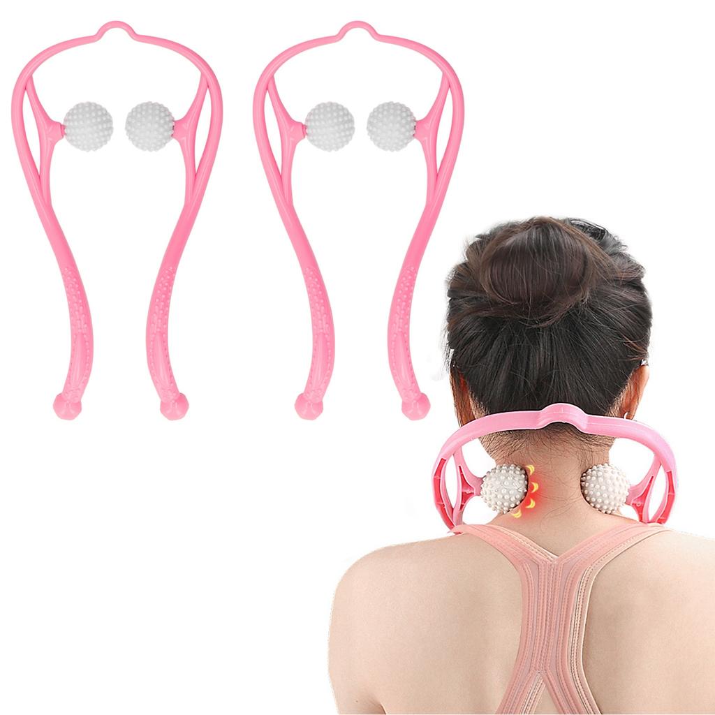 2pcs Neck Massager Dual Trigger Point Ergonomic Handheld Massager for Neck Shoulder