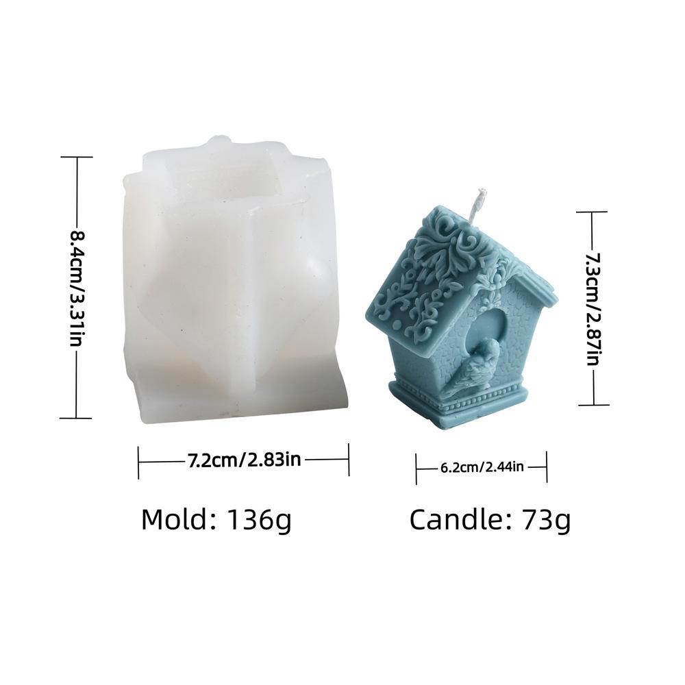 Small House Candle Mold Grass House Rose House Aromatherapy Gypsum Dropping Decoration Silicone Mold