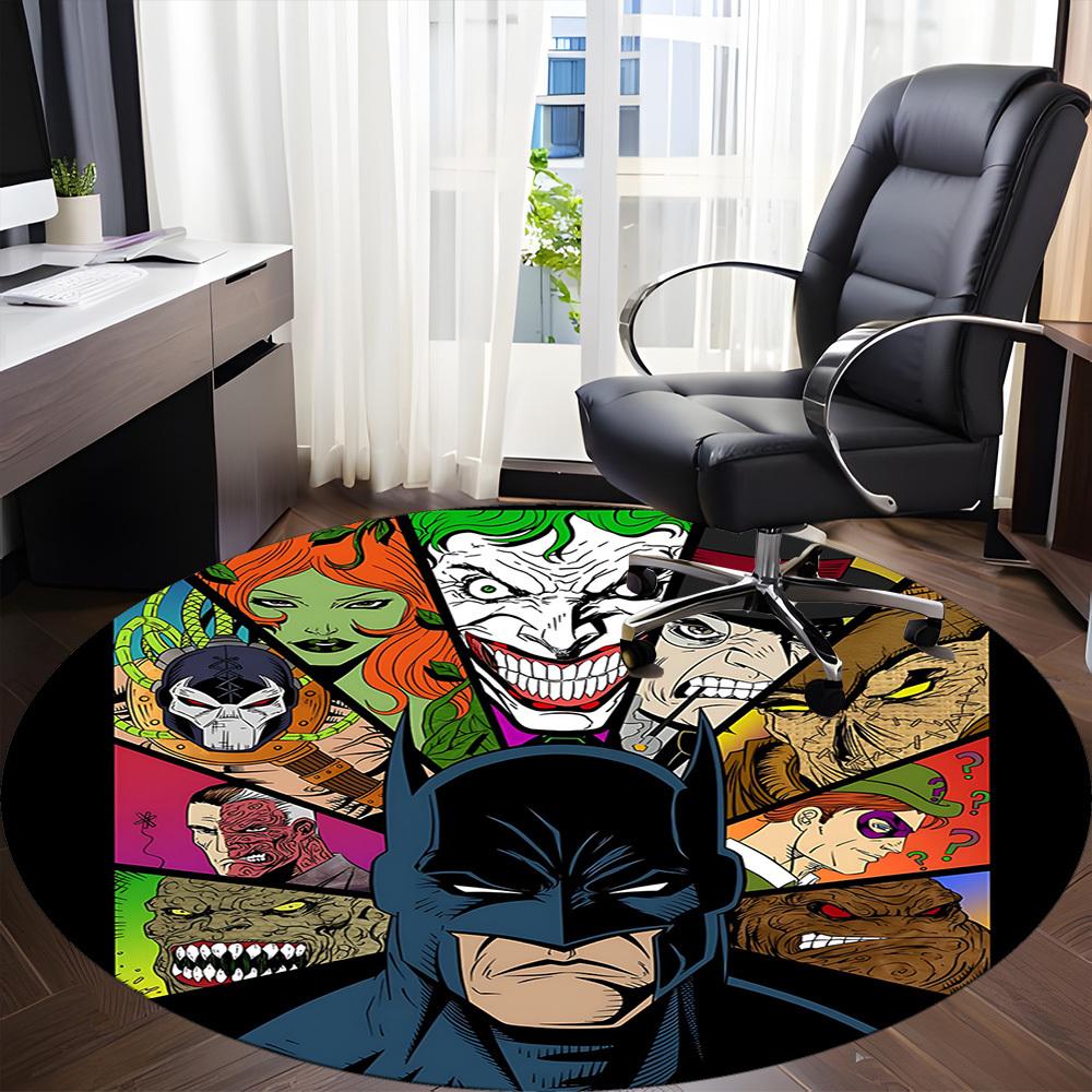 1pc Batman Office Round Area Rug, Under Office Chairs Bedroom Living Room Home Decor, Room Deco, Available in Various Sizes064