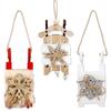 Vintage Inspired Unique Wooden Sled Ornament With Soft Snowflakes Perfect For Christmas Joy