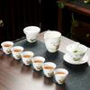 Good value goods suet jade porcelain kung fu tea set business merchandise gifts can be done