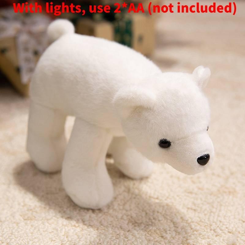 Adorable Led Colorful Glowing Polar Bear Plush Toy Soft Cartoon Animal Doll For Kids