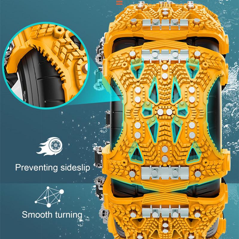 6 Pcs Car Tire Snow Chains Anti-Skid Heavy Duty Auto Wheel Chain Adjustable Winter Car 165-275mm R12 To R19 Tire Snow Mud Chains