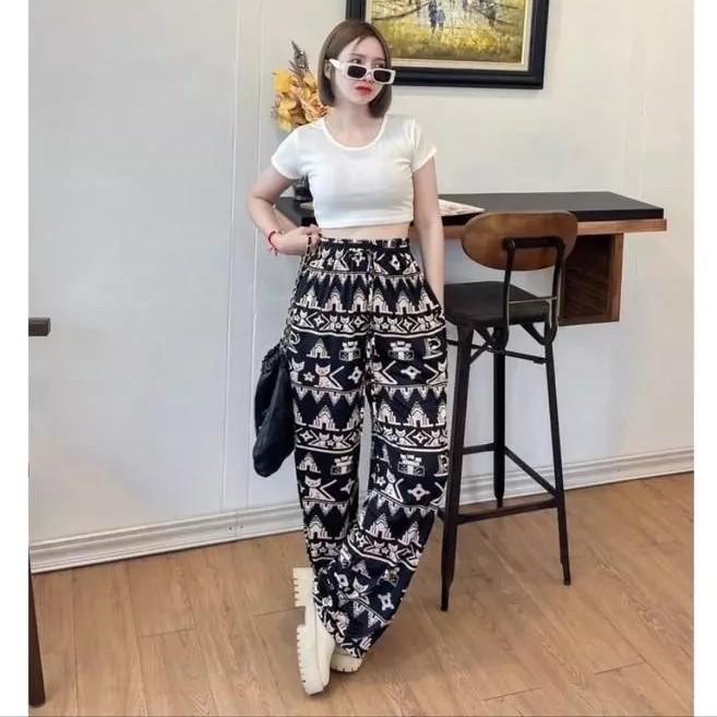 Cat Pants Adjustable Elastic High Waistband Strap Sexy Unisex Man Women Print Thailand Casual Streetwear Beach Bohemian Retro Vintage