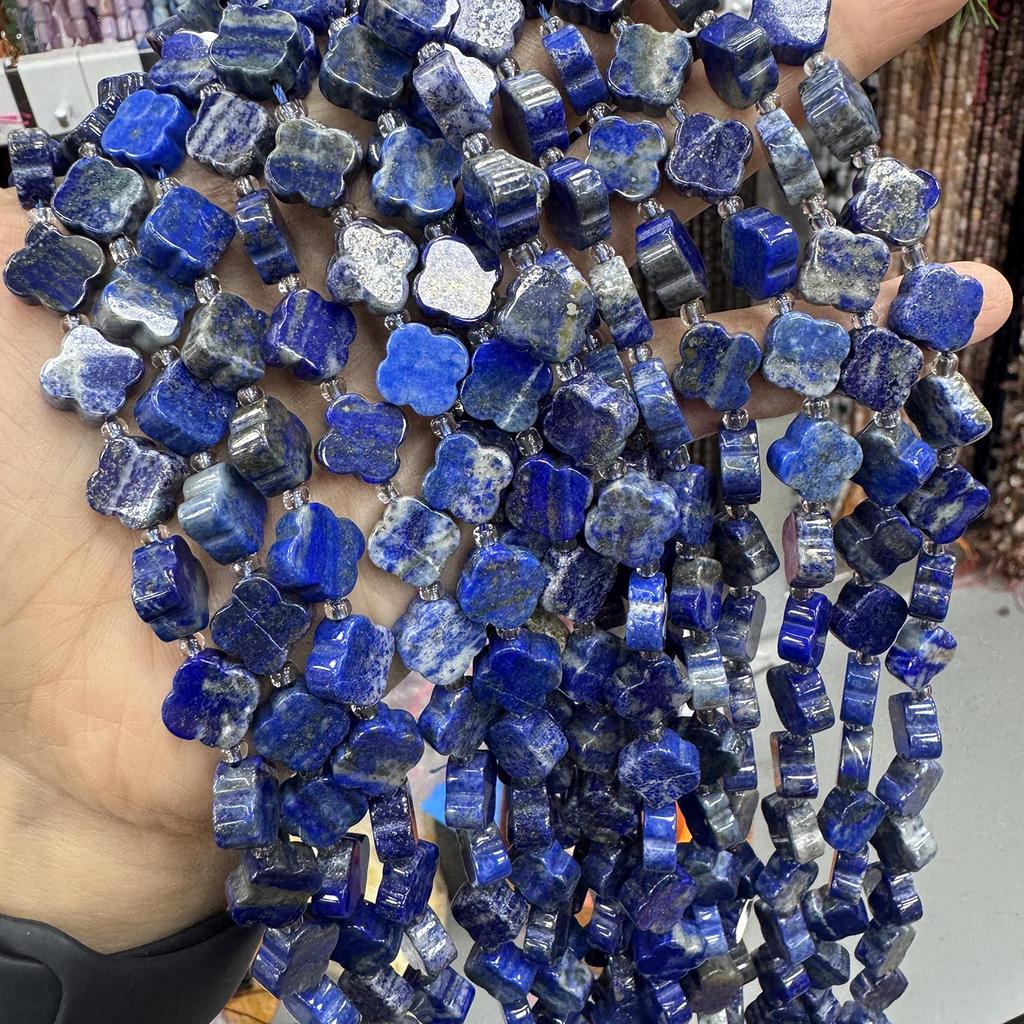 Lapis Lazuli Four-Leaf Clover Bead Strands for DIY Jewelry & Accessories