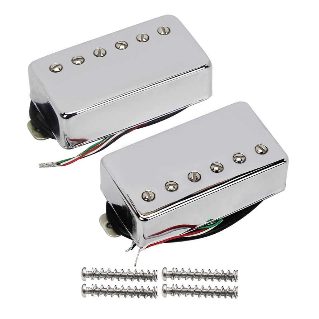 FLEOR Humbucker Pickup Ceramic Guitar Neck Bridge Pickup Set Chrome Fit Les Paul Style Electric Guitar +