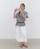 CLUNY Muse Shirring Flare Long Skirt - White