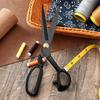8-12inch Tailor Scissors Anti-Rust Black Leather Cutting Scissors Ergonomic Comfort Grip Handled Pinking Shears Craft Projects