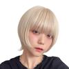 AQUADOLL Short Princess Cut Wolf Wig, Available In Blonde, Black, Brown, and High Tone, Free Size, NC3. Milky Vanilla (wg370NC3)
