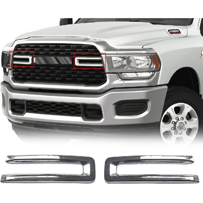 CHIESMA, Kit di Finitura Griglia Anteriore Adatto Per Dodge Ram 2500 3500 4500 5500 2019-2024, Nero Nuovo OEM Per 68358570AA 6NB35TZZAB Parti di Copertura Accessori