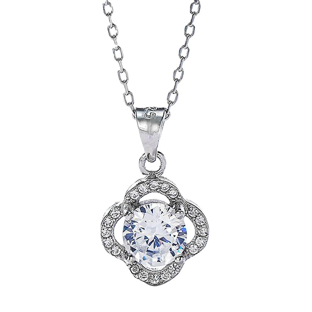 Best-selling product: Silver Korean fashion simple and versatile four-leaf clover pendant necklace, short collarbone chain