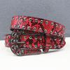Rhinestone Skull Belt Rivet Punk Decoration Men and Women Belt Abi Decorative Python Pattern Belt