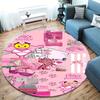 Pink Panther Round Area Rug,Carpet Rug for Living Room Bedroom Sofa Playroom Decor,Non-slip Floor Mat