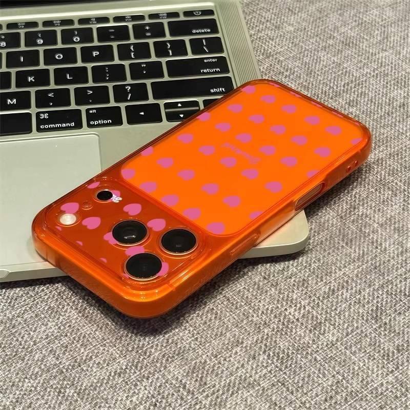 Japan and South Korea Full Screen Pink Love for Apple 17Promax Mobile Phone Case IP16 Large Window 15 Matte 14 Soft 13