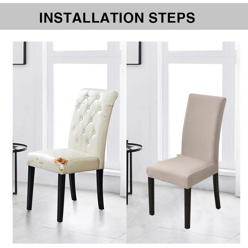 Wodoodporny Pokrowiec na Krzesło Jadalniane Rozciągliwy Pokrowiec na Krzesło Zdejmowany Zmywalny Ochraniacz na Krzesło do Domu, Restauracji, Kuchni, Bankietu