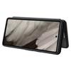 Para Google Pixel 7a Capa de Telefone com Textura de Fibra de Carbono Ranhura para Cartão Couro PU Magnética Autoabsorvente Capa com Suporte