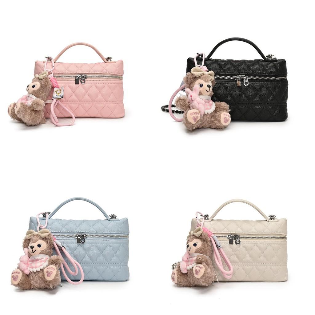 Modern Duffy Pendant Grid Texture Pu Handbag For Urban Daily Use