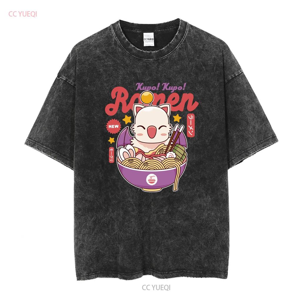 Moogle Kupo Ramen T Shirt Final fantasy Video Game Gaming Gamer Mog Cactuar Cactilio VII long or short sleeves vintage Washed