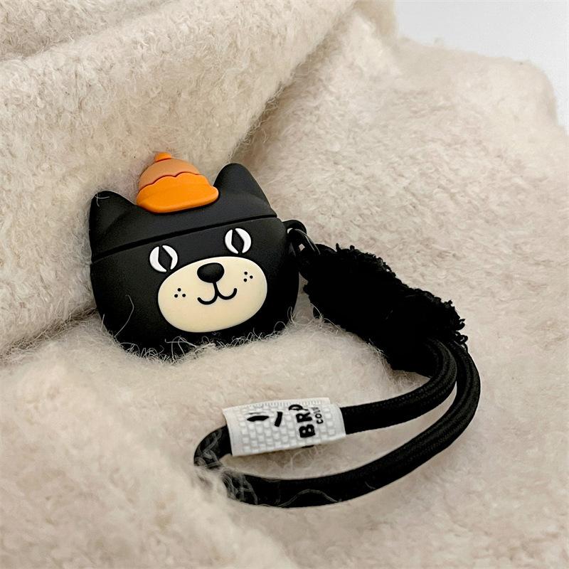 Orange hat black cat for AirPods Pro protective case 1/2 generation Apple Bluetooth headset cover AirPods4