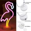 Festoon LED Neon Night Light Sign Flamingo Coconut Tree Cactus Table Lamp Kids Birthday Gifts Room Decoration USB/Battery Power
