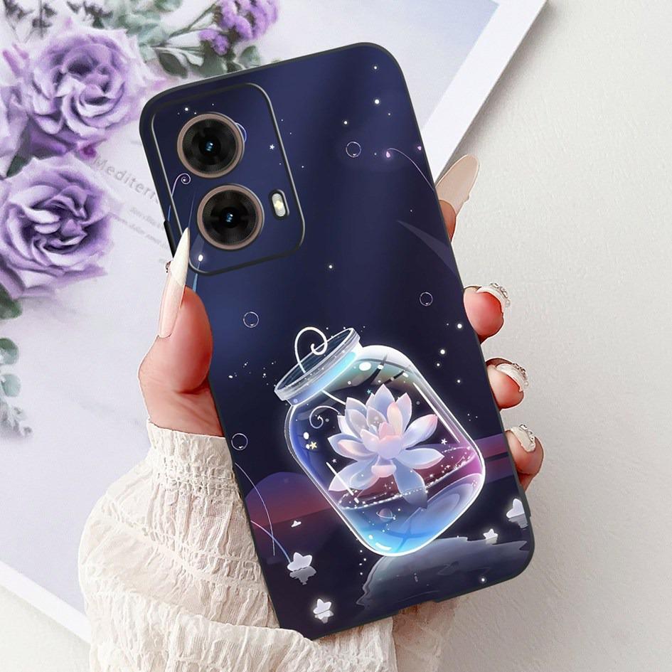 Case For Motorola Moto G35 Cover XT2433-5 Popular Flower Painted Soft Silicone Shockproof Coque For Moto G55 G75 G85 5G TPU Capa