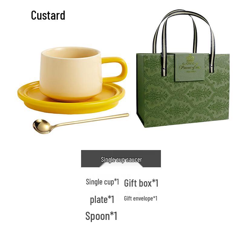 French Ceramic Coffee & Tea Cup and Saucer Set Cup & Saucer with Spoon Gift Set