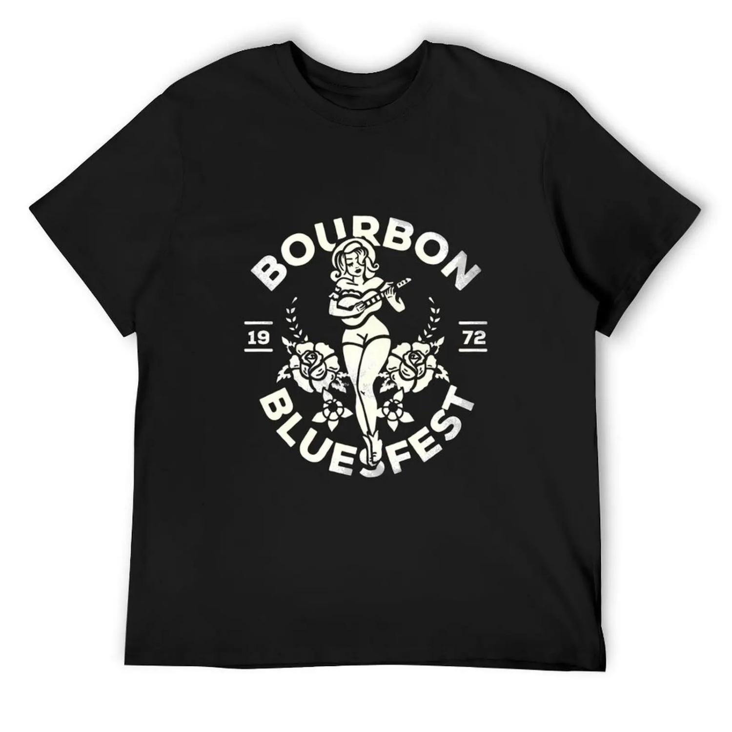 Bourbon Blues Fest 1972 T-Shirt affliction shirts anime stuff summer 2025 boys whites fitted t shirts for men S