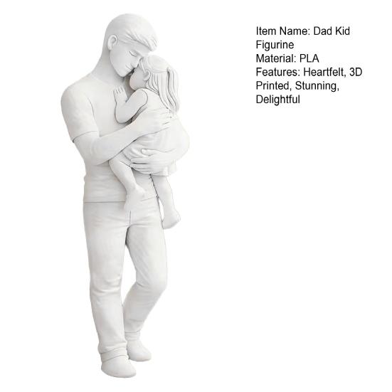Father And Daughter Figurine 3D Printed Dad Holding Kid Statue Father's Day Birthday Gifts from Daughter